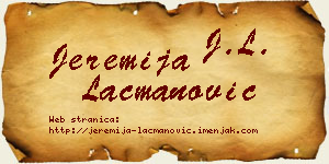 Jeremija Lacmanović vizit kartica